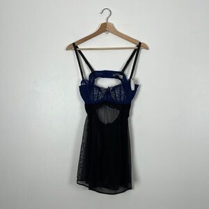 Adore Me Lingerie Cami top lace cups adjustable straps sheer Size 34D